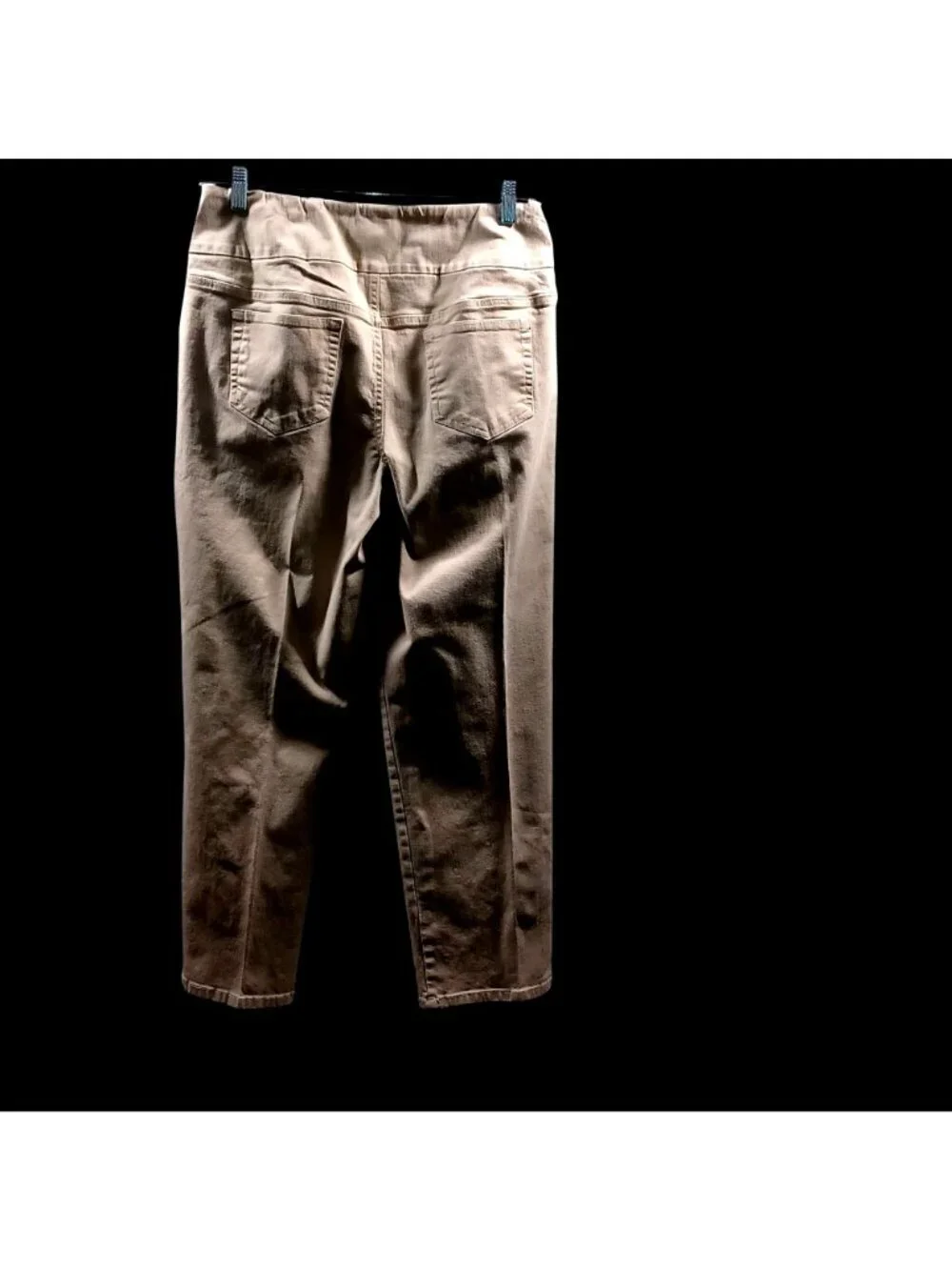 Petite Denim Jeans Tan Straight Leg Pull-On Stretch Pockets Chadwicks Womens 12P